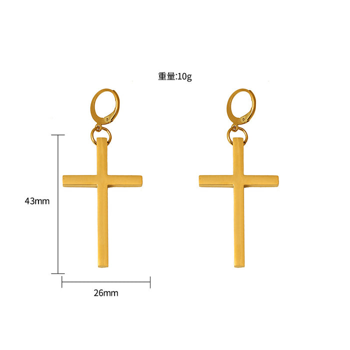 Wholesale Retro new earrings titanium steel stainless steel earrings cross jewelry