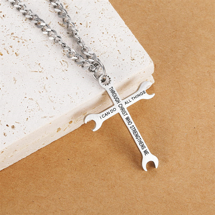 Wholesale Stainless steel cross necklace pendant necklace