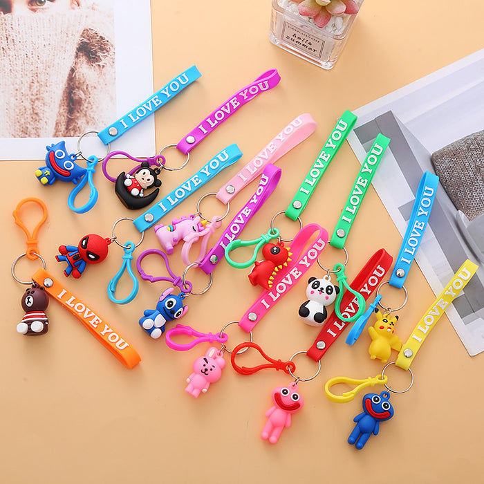 Wholesale Cute  cartoon keychain  small gift silicone pendant