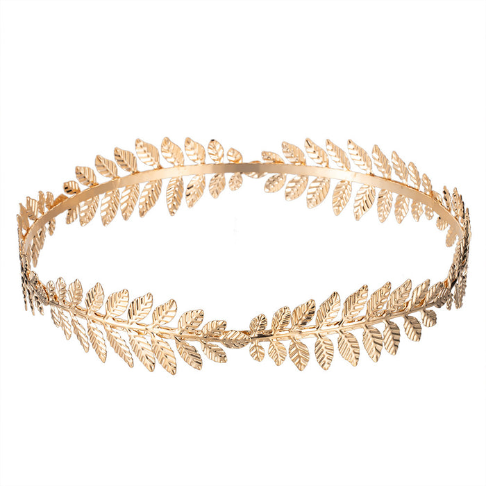 Wholesale bride leaf headband bride golden leaf headdress hair accessories crown headband Christmas