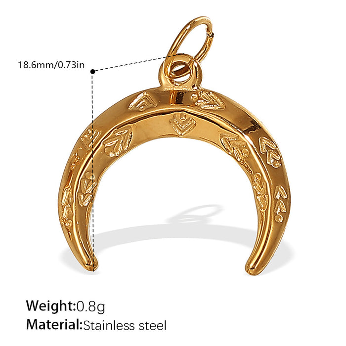 Wholesale Sun and Moon Element Stainless Steel Gold-Plated Pendant