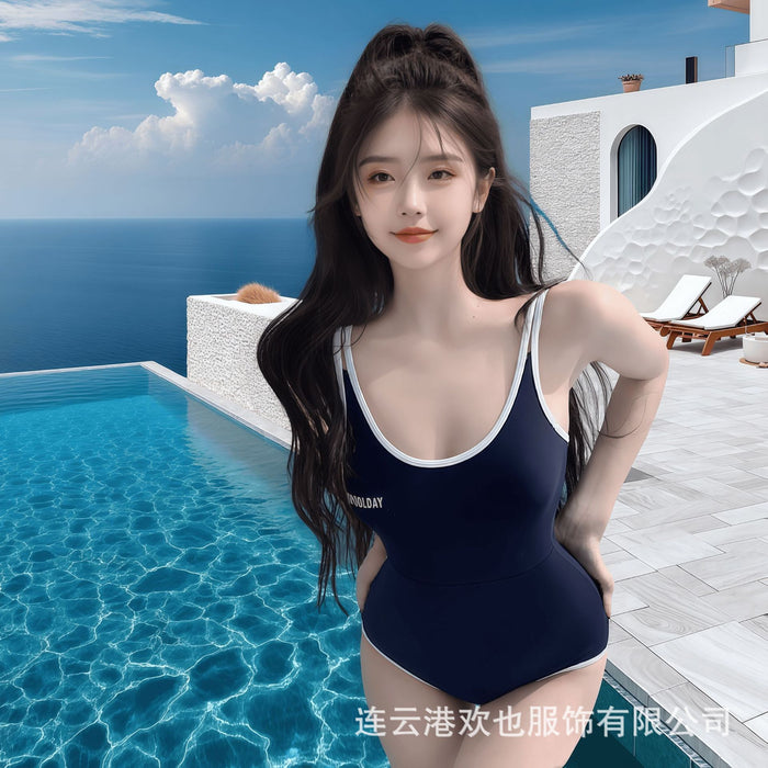 Wholesale New one-piece swimsuit two-piece set, sexy, stomach covering, conservative, soaking in hot springs for students