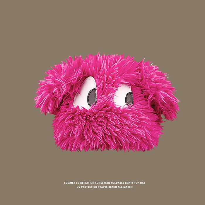 Wholesale Cute Funny Puppy Hat Women's Eyes Long Ears Thickened Pullover Hat Autumn and Winter Warm Plush