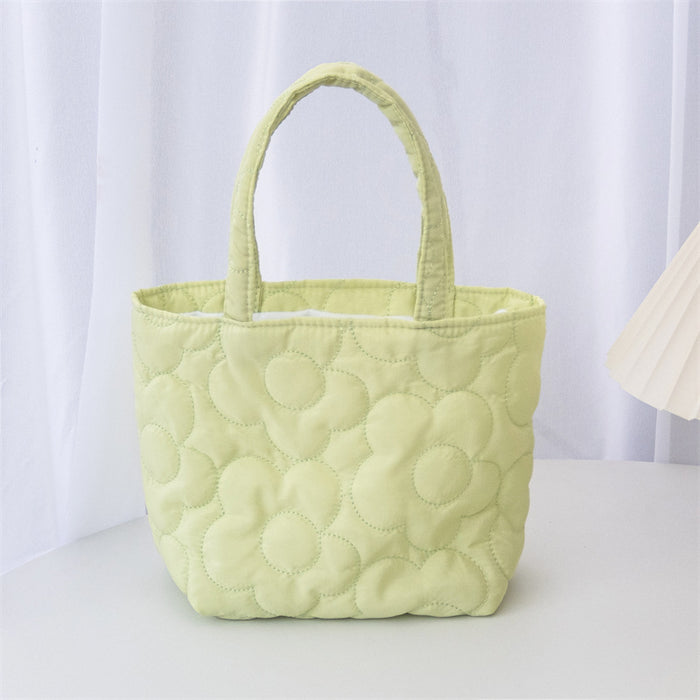 Wholesale Sweet Quilted Handheld Color Contrasting Bento Bag Storage Bag