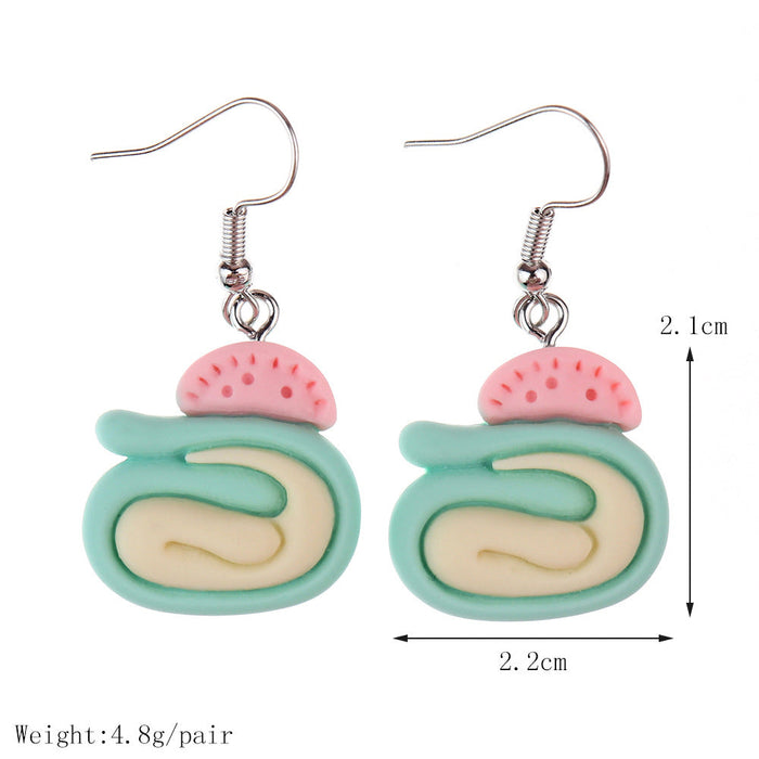 Wholesale Cartoon Simulation Dessert Food Play Earrings JDC-NS-NiQing008