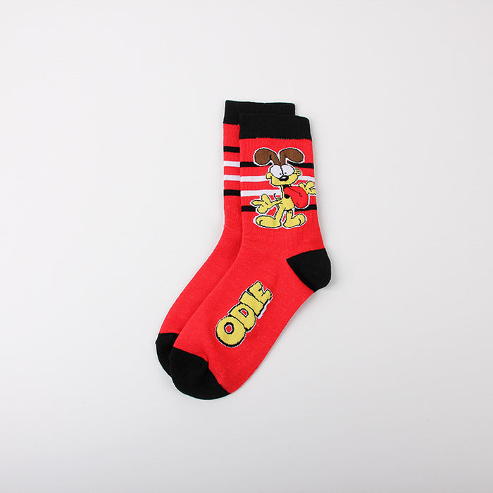 Wholesale Leisure Sports Jacquard Four Seasons Youth Women Cotton Couple Middle Socks Men Trendy Socks Long Socks
