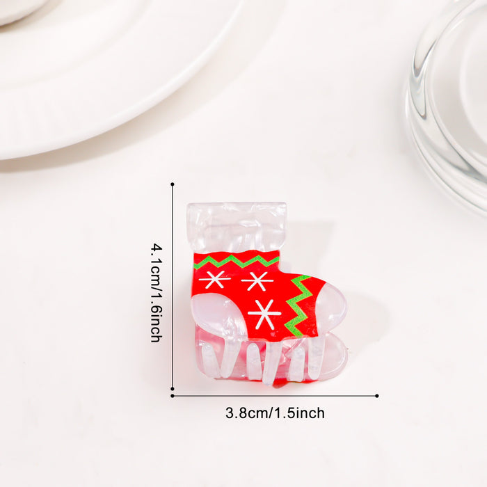 Wholesale Christmas Gingerbread Man Hair Claw Clip Festive Cartoon Snowflake Design PVC Women S Holiday Hair Accessory Trendy Gift For Resale