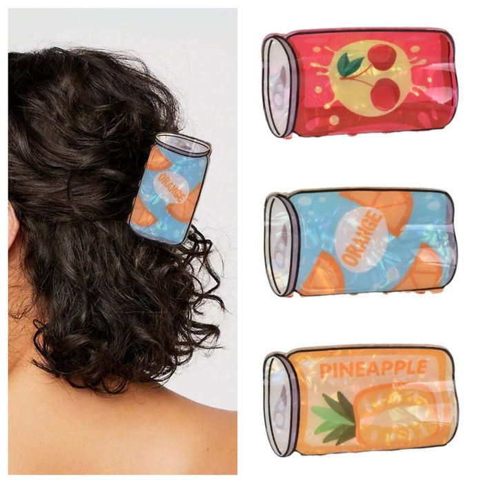 Wholesale Lovely Cartoon Juice Hair Clip PVC Blue Everyday Styling Hair Accessory Boutique