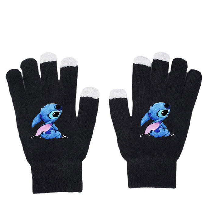 Wholesale Solid Color Printed Black Knitted Gloves JDC-GS-WuDuomei001