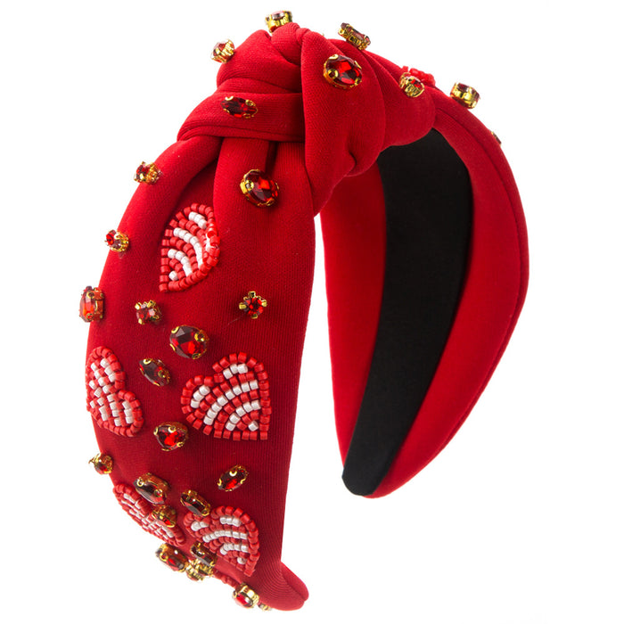 Wholesale Hand-ed headband with rhinestones and pearls