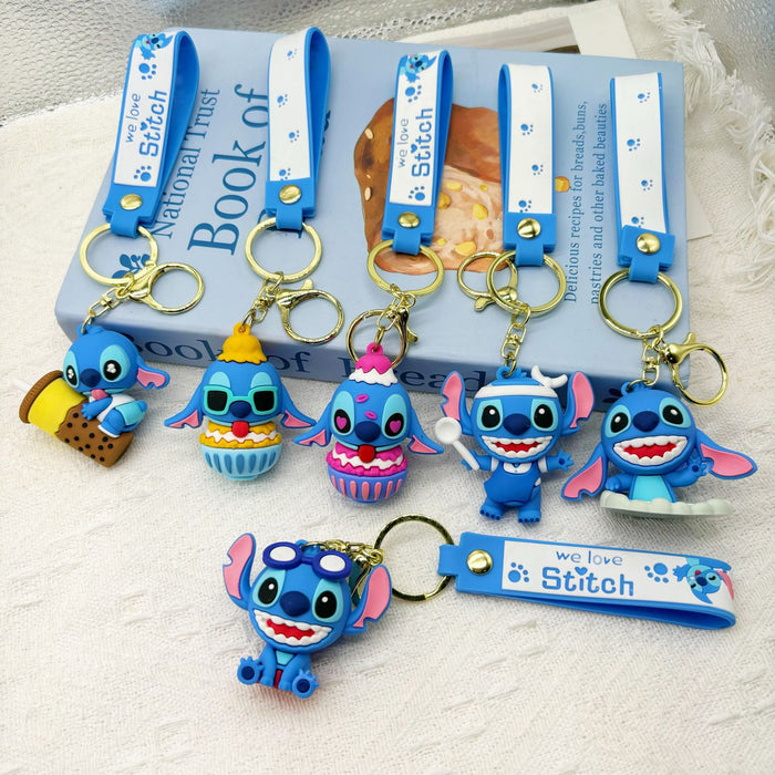 Wholesale  cartoon stillson keychain couple schoolbag pendant car key chain