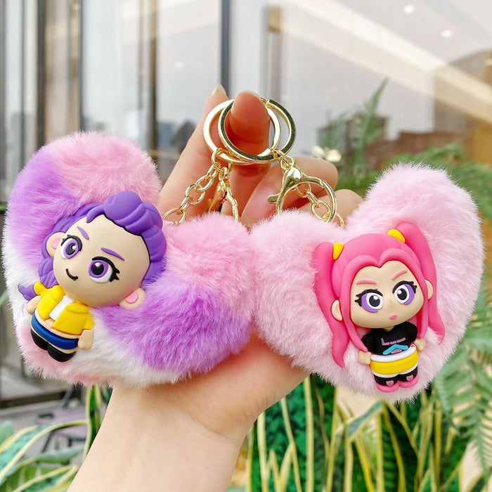 Wholesale Pom Pom Keychain K-Pop Pendant Anime Stuffed Pendant