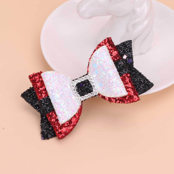 Wholesale Children Christmas Diamond Fabric Bow Hairpin JDC-HC-Bais004