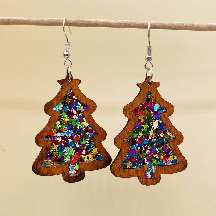 Wholesale Christmas lights,  red plaid acrylic earrings