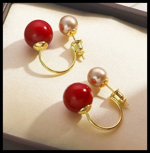 Wholesale Pearl earrings, high-end earrings, new style, two pairs of niche design earrings