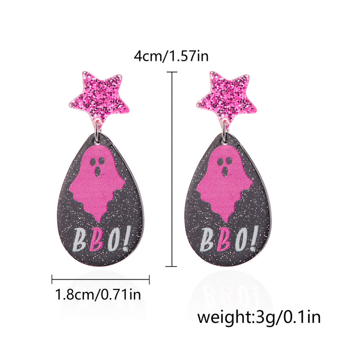 Wholesale  Earrings for Women Niche All-match Design Pumpkin Head Ghost Acrylic Earrings