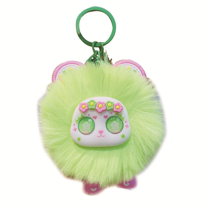 Wholesale Plush sweetheart bear cute rex rabbit fur pendant doll keychain