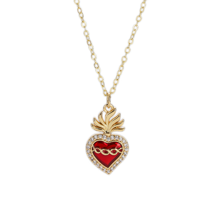 Wholesale Red Heart Simple Heart Pendant Necklace JDC-PT-YJ020