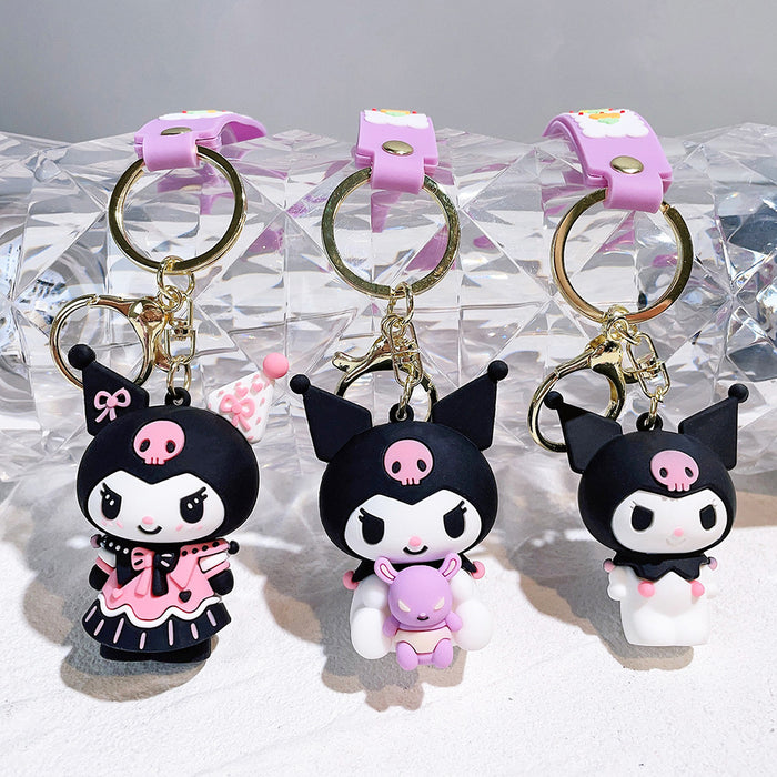 Wholesale Cartoon Silicone Keychain Hanging Accessories Car Bag Key Chain Pendant