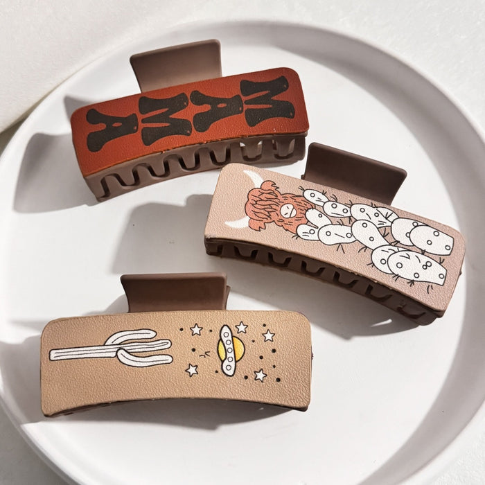 Wholesale Retro Hairpin Printed  GrabberHair Clips