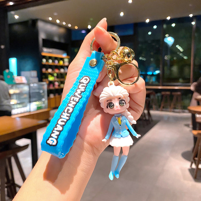 Wholesale Cartoon Princess Silicone Keychain Decorative Bag Charm MOQ≥2