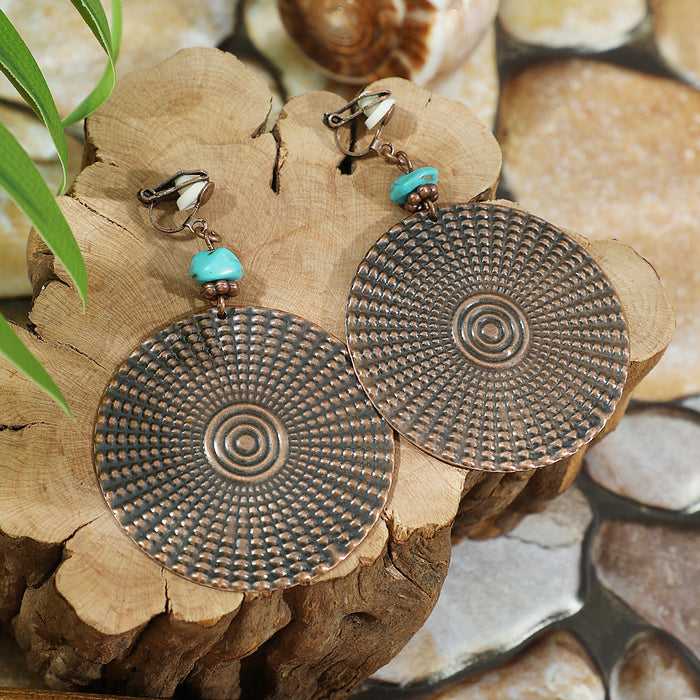 Wholesale Retro Bohemian Turquoise Tassel Earrings Zinc Alloy Fashion Accessory MOQ≥2