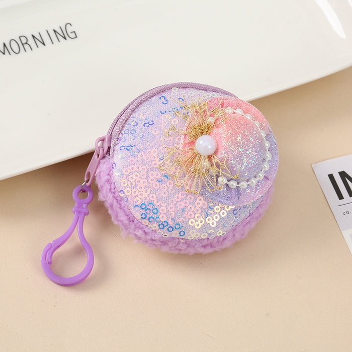 Wholesale Sequin Colorful Coin Purse Plush Keychain JDC-KC-YiK005