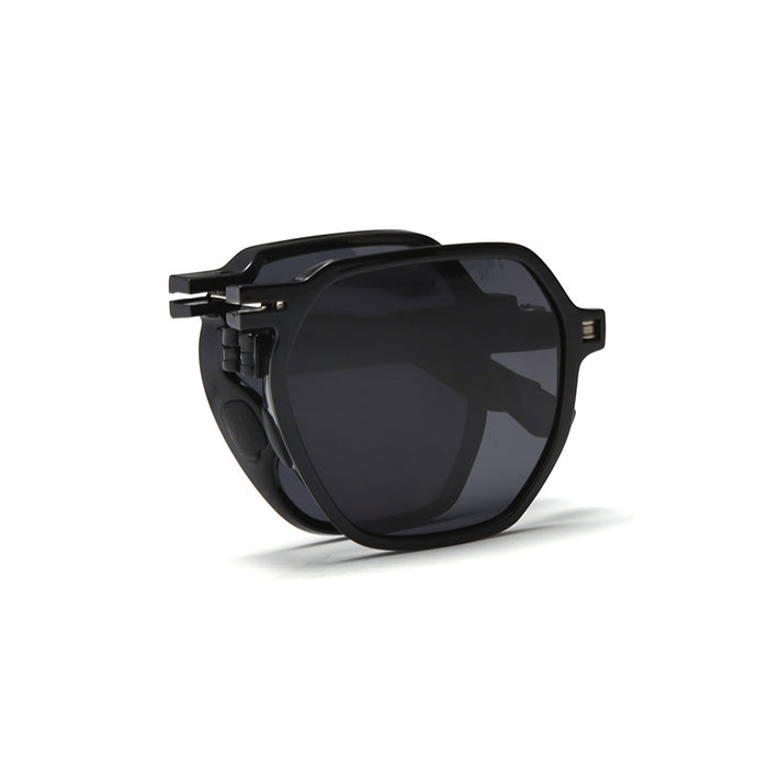 Wholesale Folding sunshade double beam sunglasses, internet famous retro trend anti UV large frame personalized street photography folding sunglasses