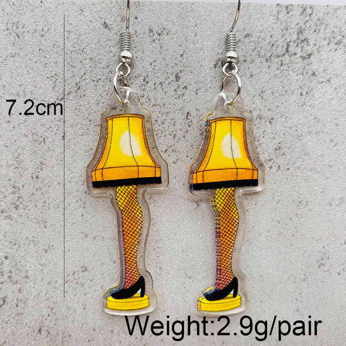 Wholesale Christmas jewelry table lamp butterfly chicken heart animal acrylic pendant earrings