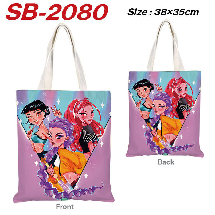 Wholesale Kpop full color printed shopping bag canvas tote bag  shoulder bag