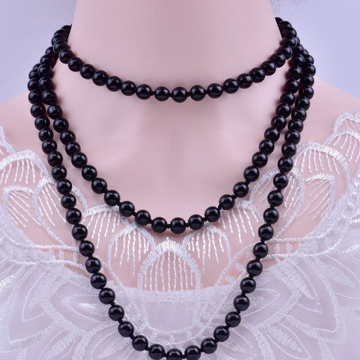 Wholesale  Pearl Necklace Woolen Chain Long Women's All-match Pendant Double Decorations