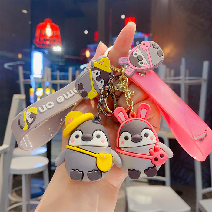 Wholesale  Cute Cartoon Penguin Doll Keychain  Car Key Pendant  Bag Hanging Ornaments