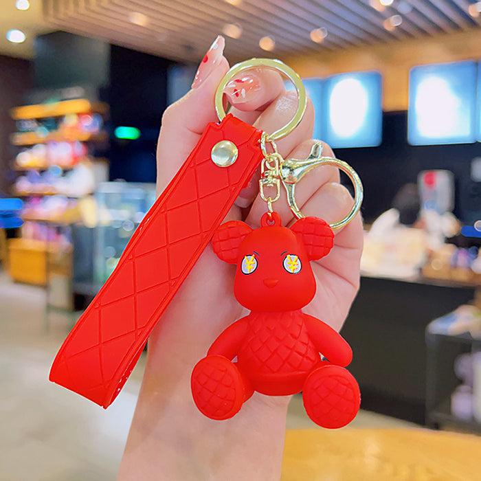 Caricatura al por mayor Bamboo Woven Bear Keychain JDC-KC-YDAO101