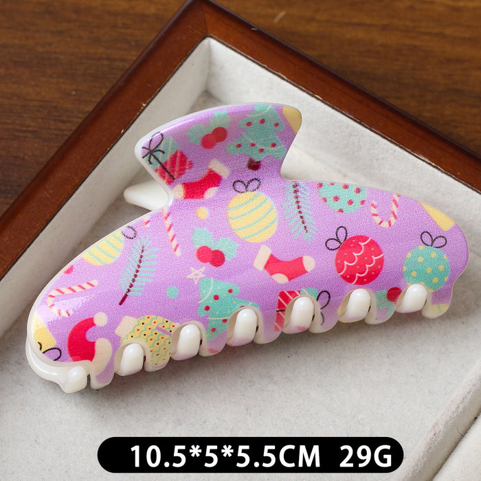 Wholesale Sweet Christmas Plaid Bear Large Plastic Hair Claw Clip Stylish Fashion Accessory For Women Great Gift Or Boutique Resale