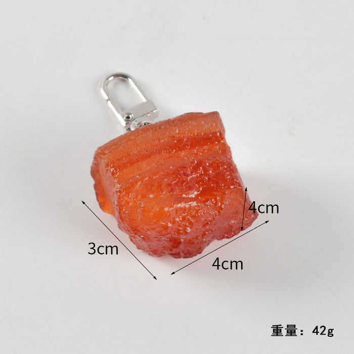 Wholesale PVC Simulated Food Pendants Shrimp Braised Pork Vegetable Charms DIY Keychain Parts Decorative Bag Charm Gift MOQ≥2