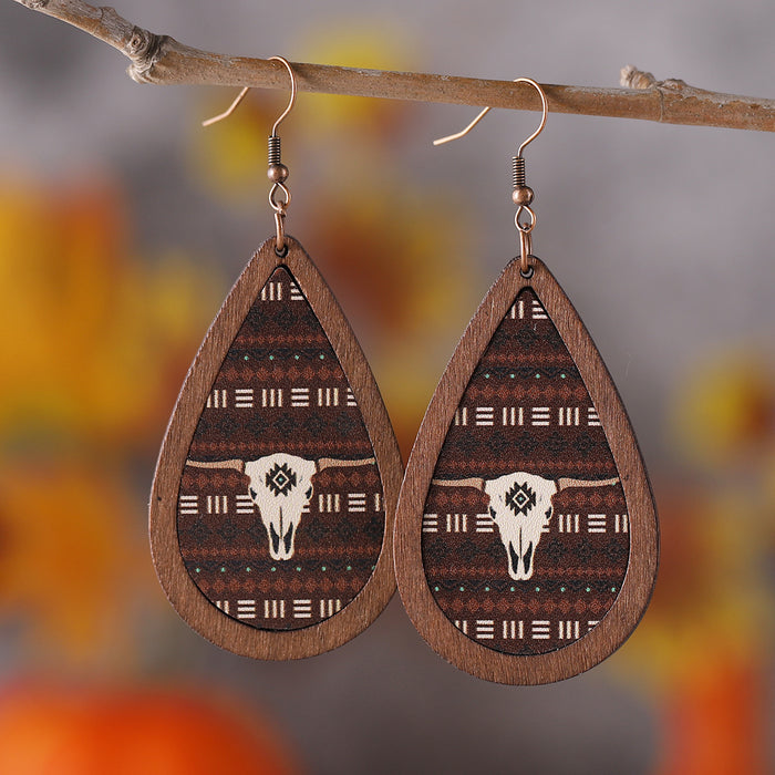 Wholesale Printed Water Drop Drop Earrings JDC-ES-ChuLian007