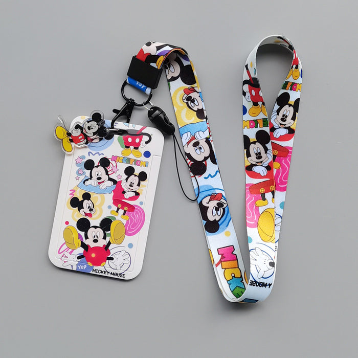 Wholesale Polyester Cartoon Print Card Holder With Lanyard For Student ID Work Badge Bus Card Everyday Resale