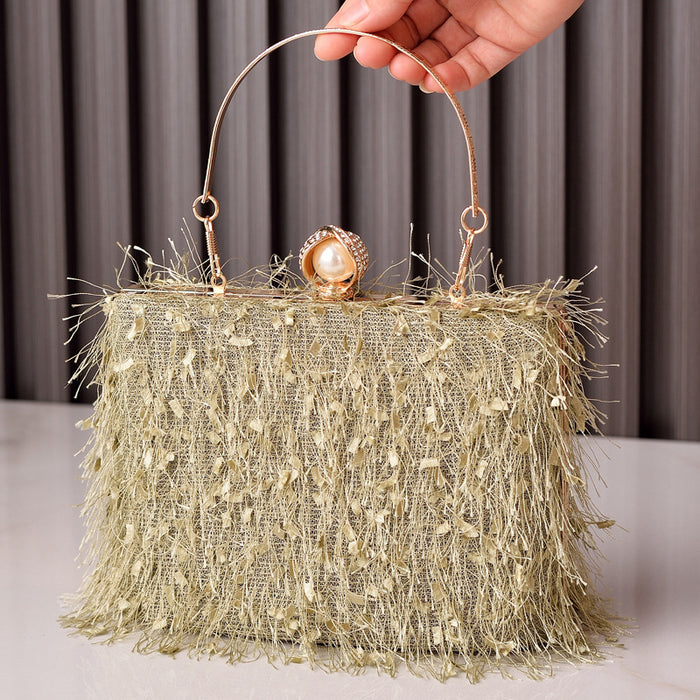 Wholesale New Fashionable Tassel Banquet Bag Handheld Banquet Bag Featured Dress Handmade Bag JDC-HB-YX003