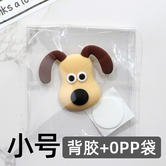 Wholesale 5pcs Cartoon Soft Rubber  Accessories Mobile Phone Shell Patch Hole Shoes Mouthwash Cup Three-dimensional Sticker  Puppy