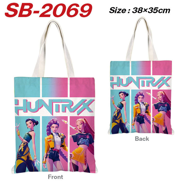 Wholesale Kpop full color printed shopping bag canvas tote bag  shoulder bag
