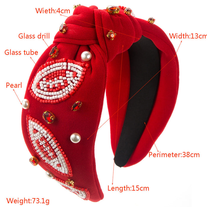 Wholesale Hand-ed headband with rhinestones and pearls