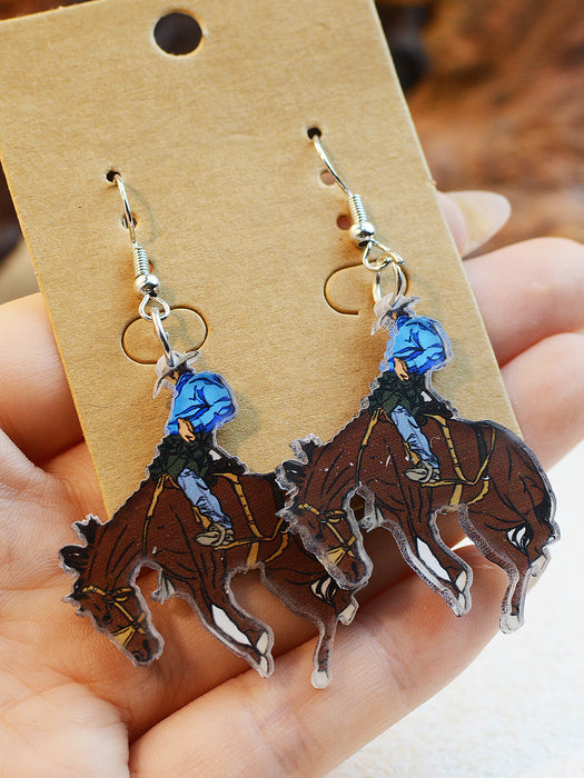 Wholesale Double Sided Acrylic Western Style Farm Earrings JDC-ES-ChenC005