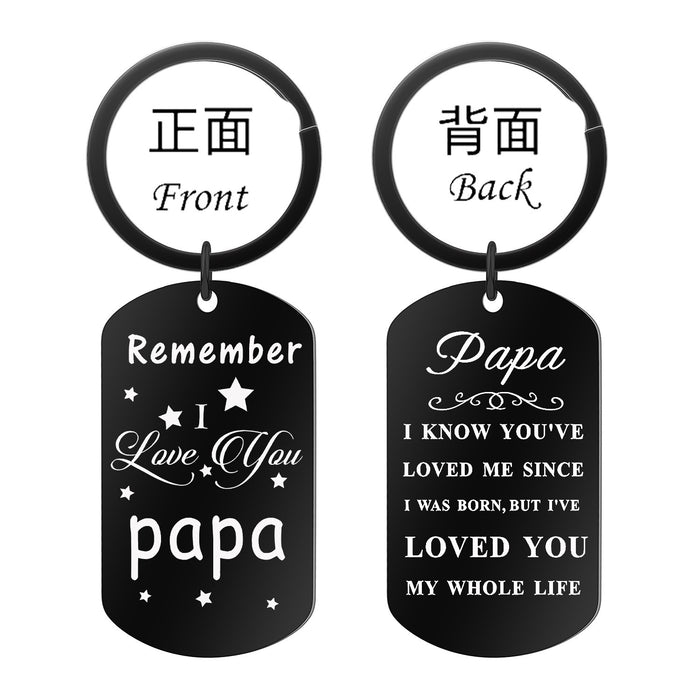 Wholesale Stainless steel keychain commemorative gift engraved keychain pendant