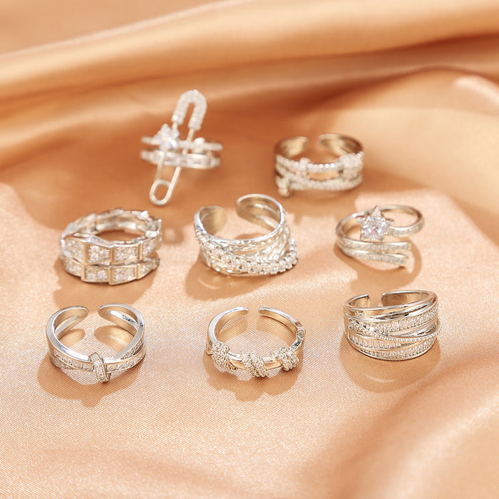 Wholesale Heavy industry ring, cross ring, female niche, adjustable opening, non fading ring