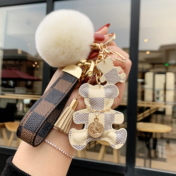 Wholesale Leather Cartoon Fur Ball Keychain (F) JDC-KC-ChengX001