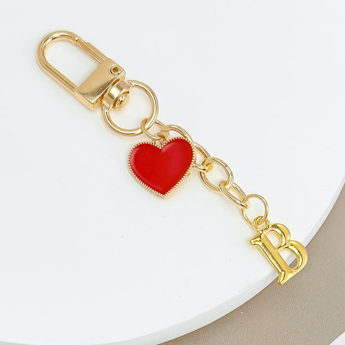 Wholesale 26-letter heart pendant Valentine's Day keychain