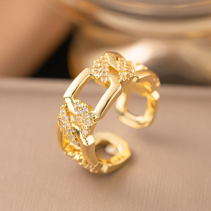 Wholesale Letter Rivet Zircon Ring