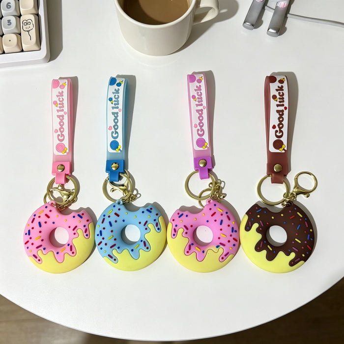 Wholesale Silicone PVC Cute Ice Cream Donut Keychain Pendant Bag Charm