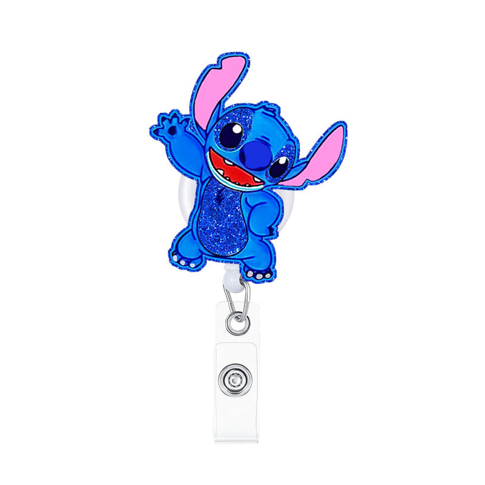 Wholesale Acrylic Cartoon Retractable Easy-pull Buckle Lanyard Keychain JDC-KC-CHai003