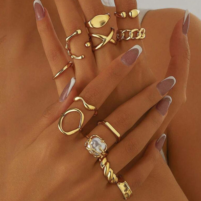 Wholesale Adjustable ring opening, personalized geometric ring, fashionable accessory, handmade jewelry